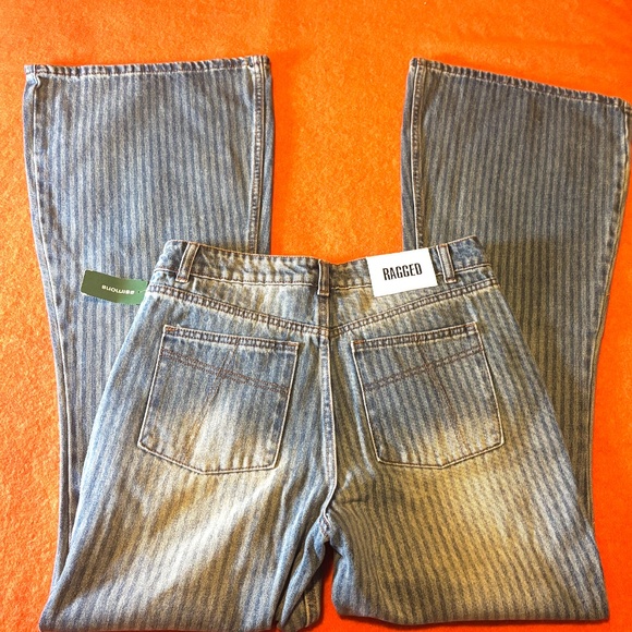 The Ragged Priest retro boho faded stripes flare bootcut jean NWT - Picture 9 of 11